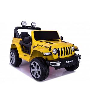 Coche a batería Jeep Style Rubicón 12v, Mando Rc, Ruedas de goma, color amarillo - LE8269